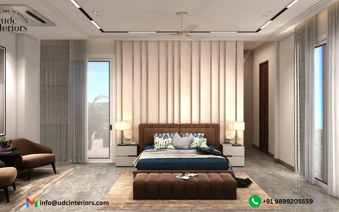 alt="Modern living room designed by interior designer near Vasant Vihar Delhi with stylish sofa and lighting